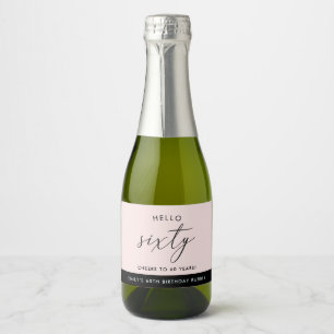 Etiquetas Para Vinos Espumosos Rubor de Boho moderno personalizado en los 60 años