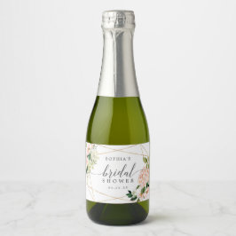 Etiquetas Para Vinos Espumosos Rubor Hydrangea Bridal Shower Sparkling Wine Label