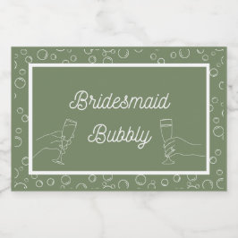 Etiquetas Para Vinos Espumosos Sage Bridesmaid Bubbly Mini Sparkling Wine Lab