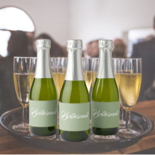 Etiquetas Para Vinos Espumosos Sage Green Stylist Script Boda Bridesmaid