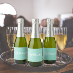 Etiquetas Para Vinos Espumosos Seafoam Letra Estilizada Bodas Damas de Honor