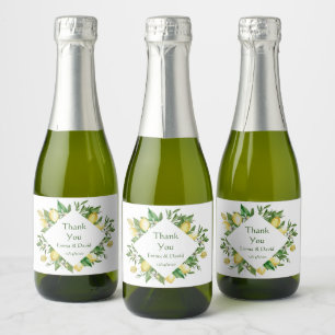Etiquetas Para Vinos Espumosos Sello de botella de vino de esparkling con floral 