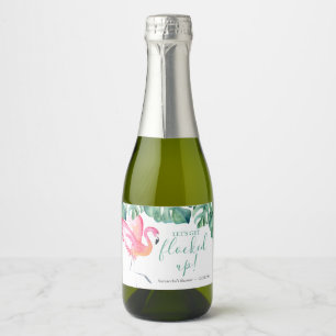 Etiquetas Para Vinos Espumosos Sello de vino espumoso de Flamingo rosa para dejar