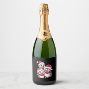 Etiquetas Para Vinos Espumosos Sentado en la nieve con los Navidades de la Luz Sa
