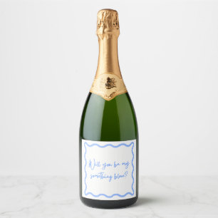 Etiquetas Para Vinos Espumosos ¿Serás mi algo azul? Propuesta de la dama de honor