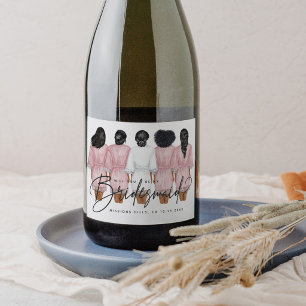 Etiquetas Para Vinos Espumosos ¿Serás mi dama de honor? Chicas con batas