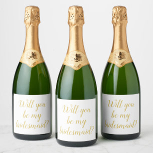 Etiquetas Para Vinos Espumosos ¿Serás mi dama de honor regalo de propuesta de pet