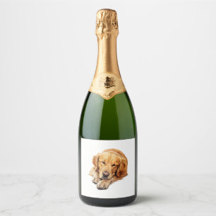 Etiquetas Para Vinos Espumosos Serene Golden Retriever Resting - El arte pacífico