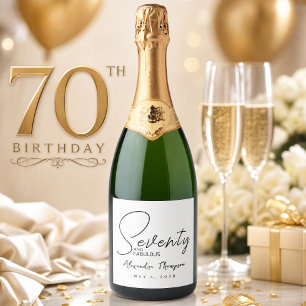 Etiquetas Para Vinos Espumosos Setenta y Fabuloso Nombre Fecha Cumpleaños 70