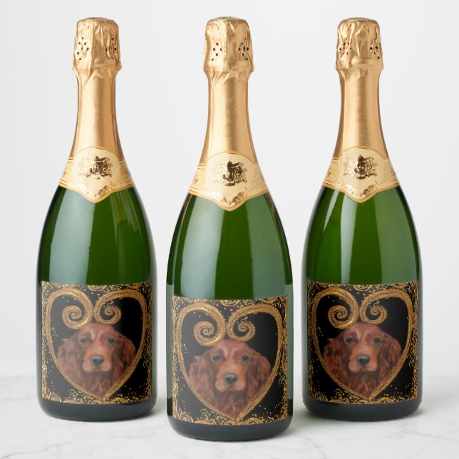 ETIQUETAS PARA VINOS ESPUMOSOS  SETTER IRLANDÉS (Botellas)