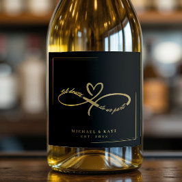 Etiquetas Para Vinos Espumosos Símbolo de infinito negro y oro hasta la muerte