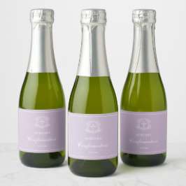 Etiquetas Para Vinos Espumosos Simple Cruz Floral en la confirmación de Lilac