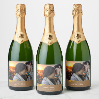 Etiquetas Para Vinos Espumosos Simple Wedding Photo Wine Label  - Personalized