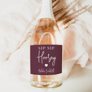 Etiquetas Para Vinos Espumosos Sip Sip Hooray Bachelorette Party Favor