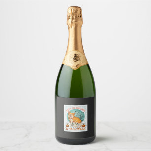 Etiquetas Para Vinos Espumosos Sólo Chica Que Ama Corgi Halloween Calabazas Murci
