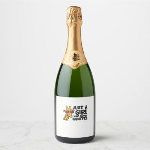 Etiquetas Para Vinos Espumosos Sólo un Chica que ama las jirafas _3