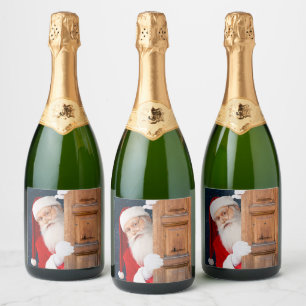 Etiquetas Para Vinos Espumosos Su Santa Feliz Navidad Nombre
