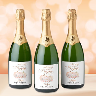 Etiquetas Para Vinos Espumosos Sweet Pumpkin Floral Baby Shower