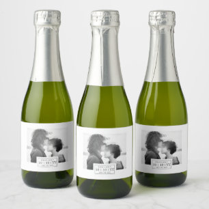 Etiquetas Para Vinos Espumosos Tarjeta fotográfica   Guardar La Fecha   Mini etiq