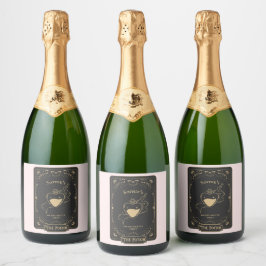 Etiquetas Para Vinos Espumosos Tarot Esotérico Fortuna Rosa