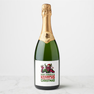 Etiquetas Para Vinos Espumosos Tenga un pequeño Krampus Navidad Krampus L