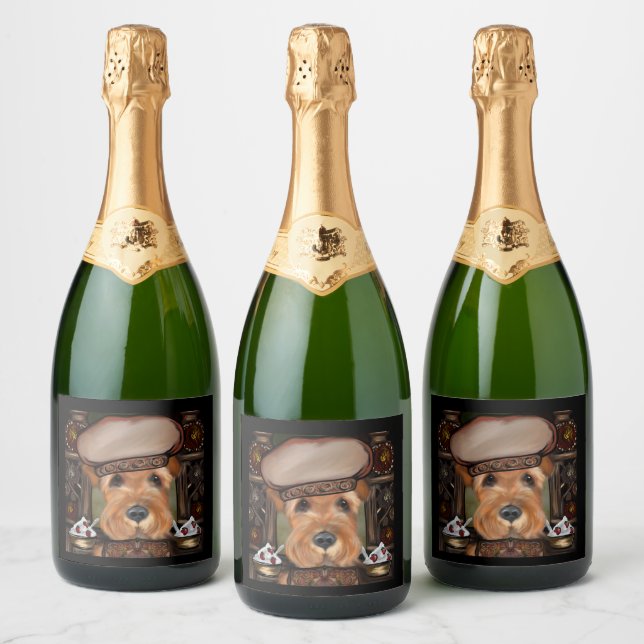 ETIQUETAS PARA VINOS ESPUMOSOS TERRIER AIREDALE (Botellas)