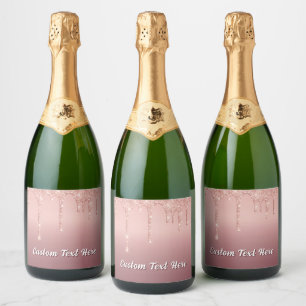 Etiquetas Para Vinos Espumosos Texto Personalizado con Drips Brillantes de Purpur