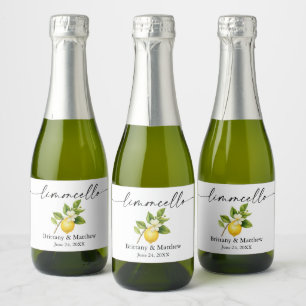 Etiquetas Para Vinos Espumosos Tinta de caligrafía de limoncello mini en acuarela