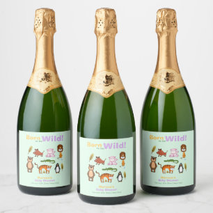 Etiquetas Para Vinos Espumosos Tipografía Bonita Nacido Para Ser Salvaje Fiesta d