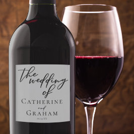 Etiquetas Para Vinos Espumosos Tipografía negra simple Boda formal moderno