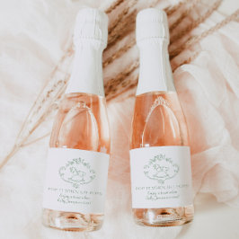 Etiquetas Para Vinos Espumosos Toile de jouy Sage green Pop cuando sale