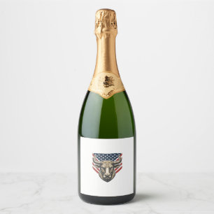 Etiquetas Para Vinos Espumosos Toro Patriótico Cabeza Grabado Vintage Arte Vector