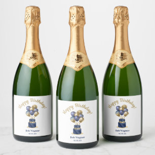 Etiquetas Para Vinos Espumosos Torta de globos azules para el 70 cumpleaños