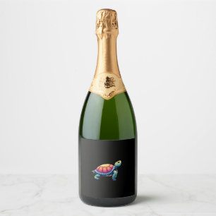 Etiquetas Para Vinos Espumosos Tortuga de caja oriental Colorful Splash (1)
