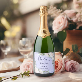 Etiquetas Para Vinos Espumosos Tosta de Boda de Lavanda de Peony Rosa Love Laught