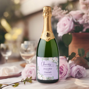 Etiquetas Para Vinos Espumosos Tosta de Boda rosa de Love Laughter Peony Orchid