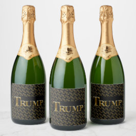 ETIQUETAS PARA VINOS ESPUMOSOS TRUMP EE. UU.  ORO 