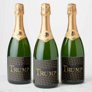 ETIQUETAS PARA VINOS ESPUMOSOS TRUMP EE. UU. ORO