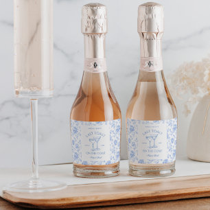 Etiquetas Para Vinos Espumosos Última tostada en la soltera floral costera