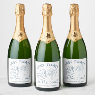 Etiquetas Para Vinos Espumosos Último brindis en la costa Champagne para despedid
