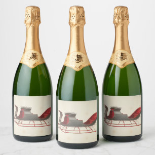 Etiquetas Para Vinos Espumosos Un caballo abierto en Sleigh - Navidades