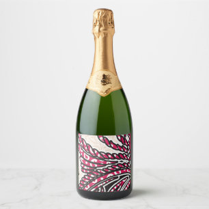 Etiquetas Para Vinos Espumosos Un diseño paisajístico decorativo con un rojo inte