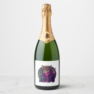 Etiquetas Para Vinos Espumosos Un Gato Y Un Búho