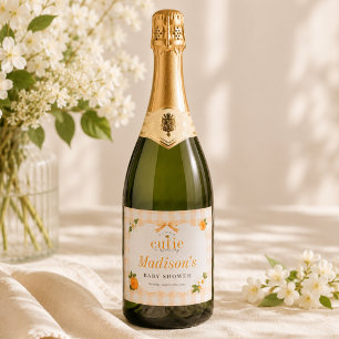 Etiquetas Para Vinos Espumosos Un pequeño bebé flor de naranja neutral Shower