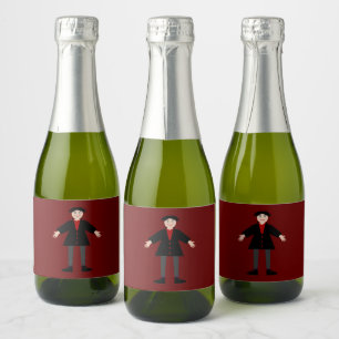 Etiquetas Para Vinos Espumosos Vampiro de Cute Halloween