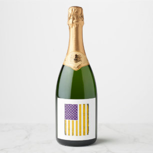 Etiquetas Para Vinos Espumosos Vector de bandera americana morada y dorada con as