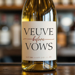 Etiquetas Para Vinos Espumosos Veuve Antes De Vows Tan Brown Bridal Shower