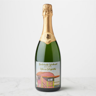 Etiquetas Para Vinos Espumosos Vibraciones de Salvavidas Rosa Fin de Semana de De