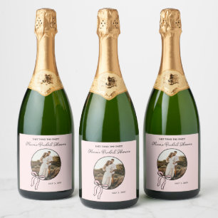 Etiquetas Para Vinos Espumosos Vino espumoso de ducha de vaca rosa personalizado