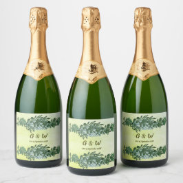 Etiquetas Para Vinos Espumosos Vino rústico y vino espumoso de vegetación verde